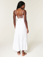 Hollister White Cream Embroidered Strappy Maxi Dress - Image 2 of 6