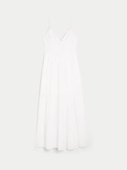 Hollister White Cream Embroidered Strappy Maxi Dress - Image 4 of 6