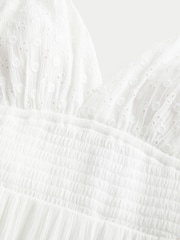 Hollister White Cream Embroidered Strappy Maxi Dress - Image 6 of 6