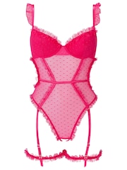 Ann Summers Pink Locked On Love Spot Mesh and Suspender Body - Image 7 of 7