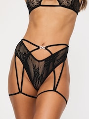 Ann Summers Black Heartbreaker Lace Crotchless Set - Image 3 of 5