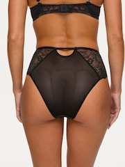 Ann Summers Black High Waist Caged Rose Floral Embroidery Knickers - Image 2 of 5