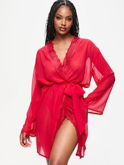 Ann Summers Red The Promising Chiffon Robe - Image 1 of 5