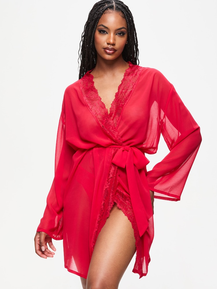 Ann Summers Red The Promising Chiffon Robe - Image 1 of 5