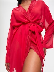 Ann Summers Red The Promising Chiffon Robe - Image 4 of 5