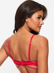 Ann Summers Red Floral Affair Embroidered Non Padded Plunge Bra - Image 3 of 5