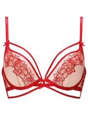 Ann Summers Red Floral Affair Embroidered Non Padded Plunge Bra - Image 5 of 5