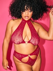 Ann Summers Red Valentine's Heartthrob Diamante Crotchless Set - Image 6 of 7