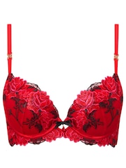 Ann Summers Red Valentine's Roses Embroidered Padded Plunge Bra - Image 7 of 7