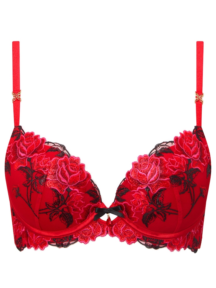 Ann Summers Red Valentine's Roses Embroidered Padded Plunge Bra - Image 7 of 7 Ann Summers Red Valentine's Roses Embroidered Padded Plunge Bra - Image 7 of 7