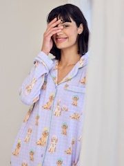 Chelsea Peers Purple Spa Dogs Print Long Pyjamas Set - Image 4 of 6