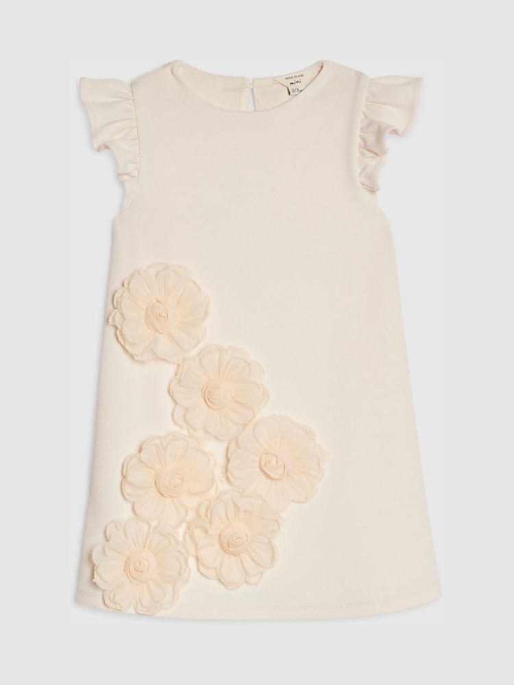 River Island Cream 3D Flower Shift Dress - Image 1 of 4