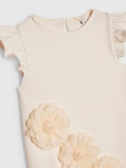 River Island Cream 3D Flower Shift Dress - Image 3 of 4