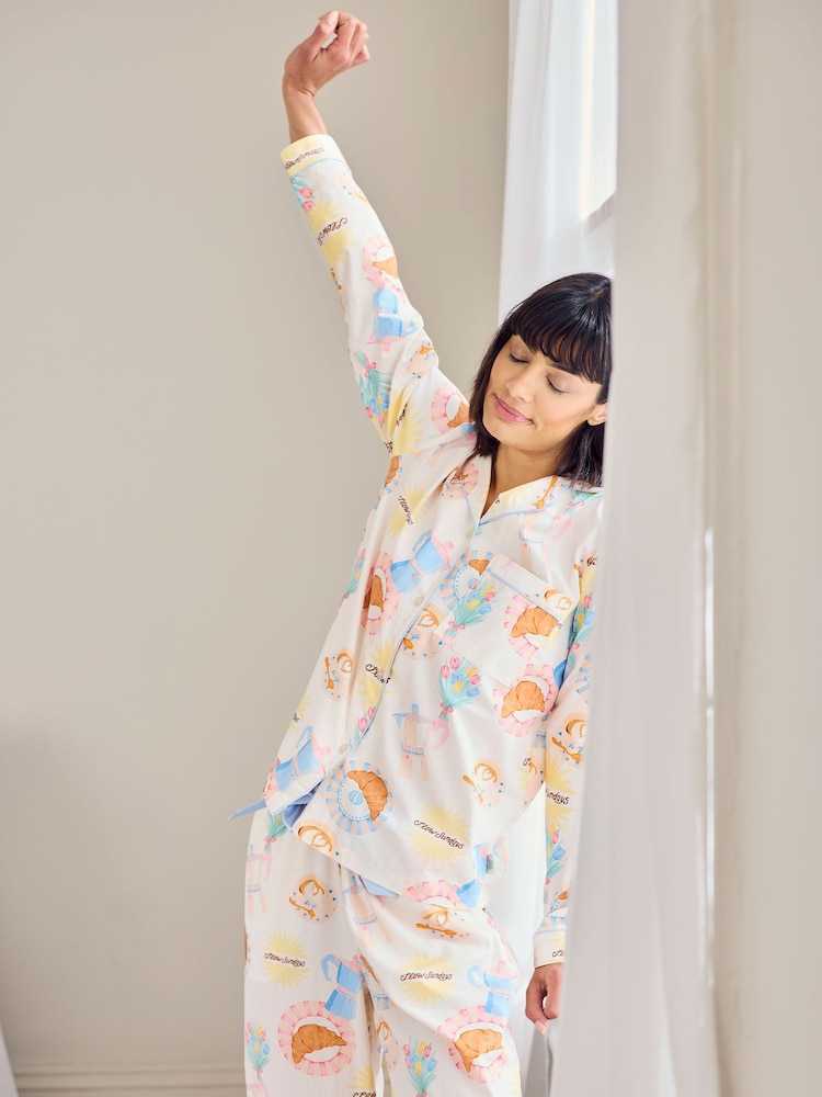 Chelsea Peers Cotton Slow Sundays Print Long Pyjamas Set - Imaginea 2 din 6