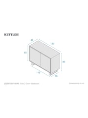 Kettler Beige Oslo 2 Door Sideboard - Image 5 of 5