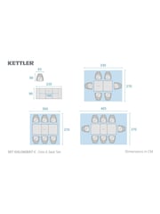 Kettler Beige Oslo 6 Seater Dining Table and Chair Set - Image 4 of 8