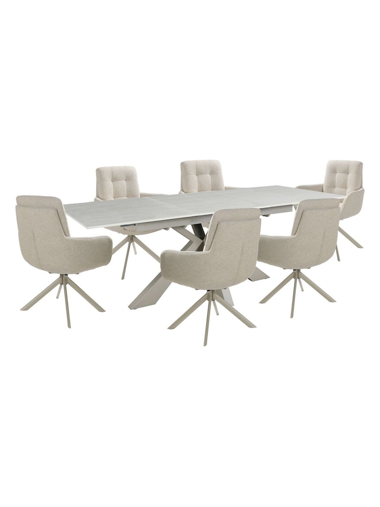 Kettler Beige Oslo 6 Seater Dining Table and Chair Set - Image 8 of 8