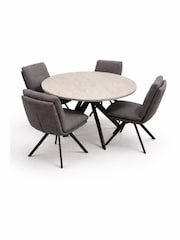 Kettler Grey Boston 4 Seater Dining Table and Chair Set - Image 7 of 9