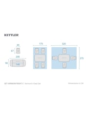 Kettler Grey Vermont 4 Seater Dining Table and Chair Set - Image 4 of 5