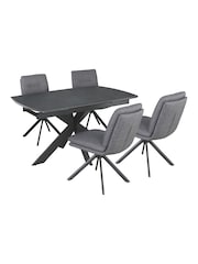 Kettler Grey Vermont 4 Seater Dining Table and Chair Set - Image 5 of 5
