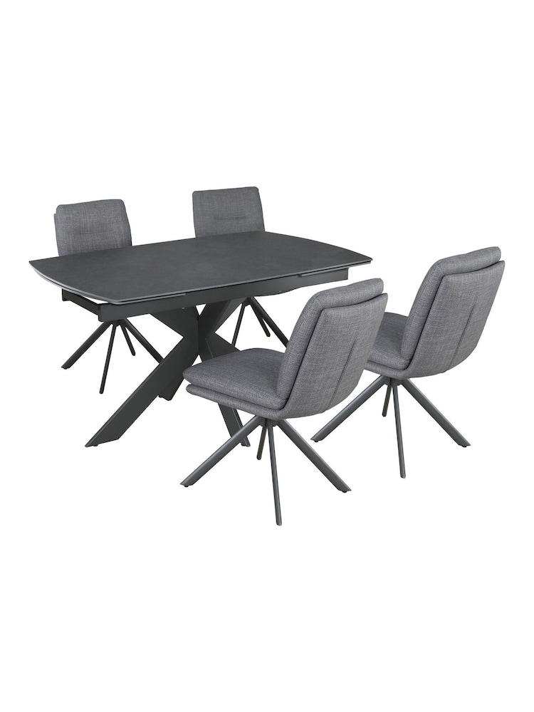 Kettler Grey Vermont 4 Seater Dining Table and Chair Set - Image 5 of 5 Kettler Grey Vermont 4 Seater Dining Table and Chair Set - Image 5 of 5