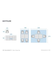 Kettler Beige Oslo 4 Seater Dining Table and Chair Set - Image 4 of 8