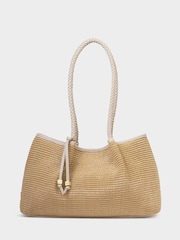 Katie Loxton Light Brown Oyster Nova Raffia Small Shoulder Tote Bag - Image 1 of 5