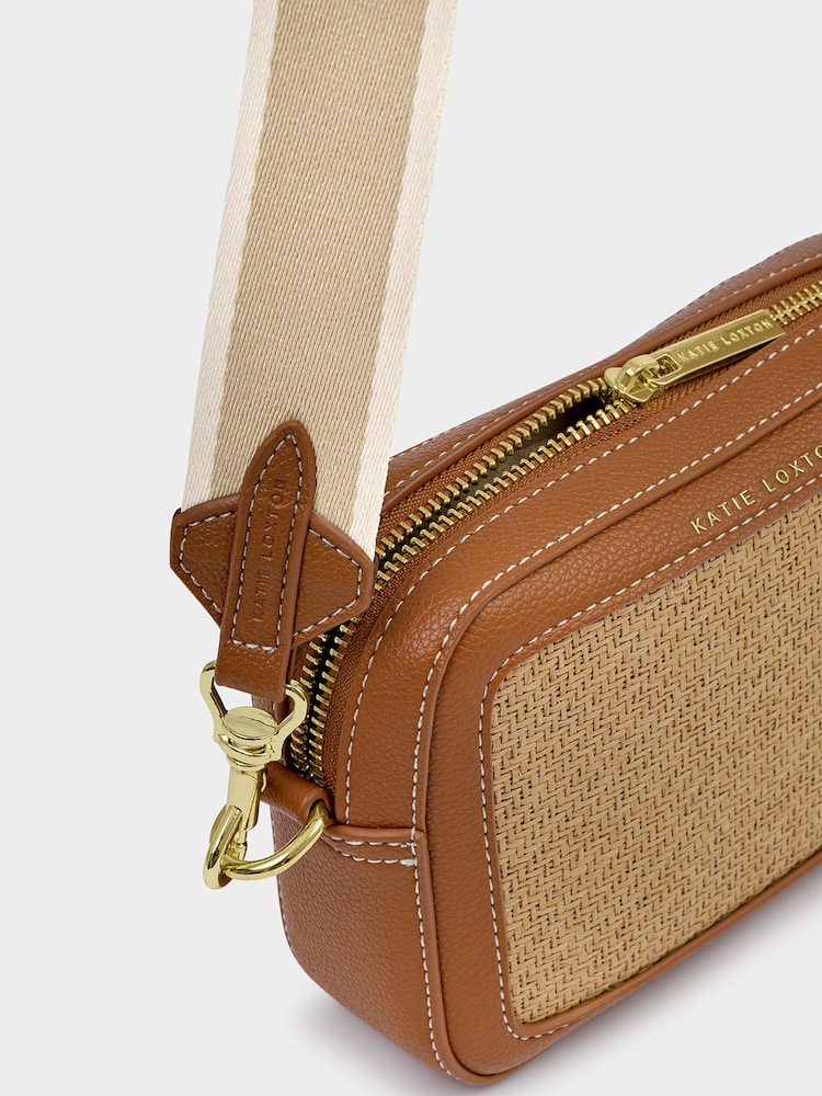 Katie Loxton Light Brown Avery Raffia Small Cross-Body Bag - Image 5 of 5 Katie Loxton Light Brown Avery Raffia Small Cross-Body Bag - Image 5 of 5