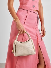 أبيض - حقيبة بيد علوية بنسيج منسوج Nova من Katie Loxton - Image 1 of 5