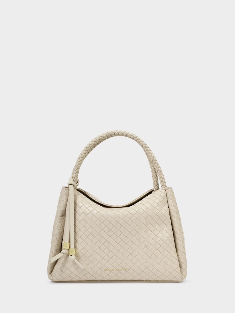 أبيض - حقيبة بيد علوية بنسيج منسوج Nova من Katie Loxton - Image 2 of 5