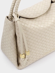 أبيض - حقيبة بيد علوية بنسيج منسوج Nova من Katie Loxton - Image 3 of 5