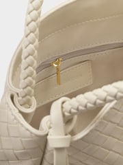 أبيض - حقيبة بيد علوية بنسيج منسوج Nova من Katie Loxton - Image 4 of 5