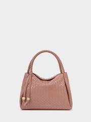 وردي - حقيبة بيد علوية بنسيج منسوج Nova من Katie Loxton - Image 3 of 5