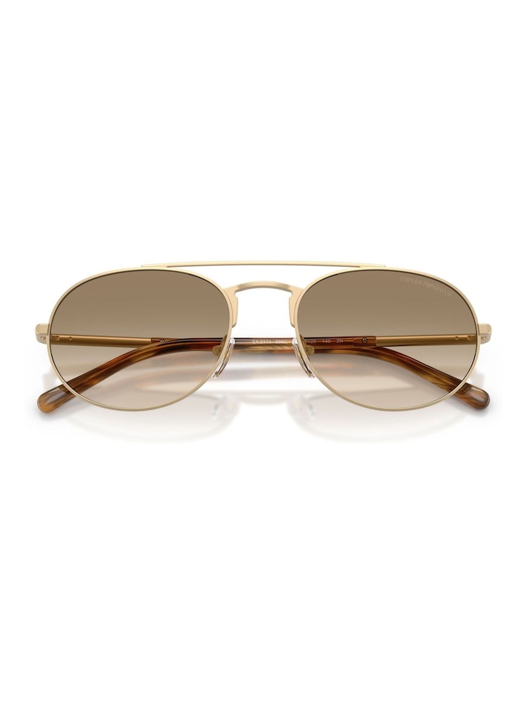 Emporio Armani 0EA2171 Pilot Gold Sunglasses - Image 2 of 5