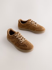 Tan Brown Suede Standard Fit (F) Retro Trainers - Image 1 of 4