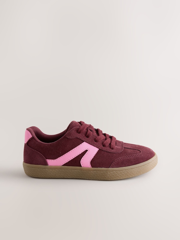 Burgundy Red Suede Standard Fit (F) Retro Trainers - Image 2 of 4 Burgundy Red Suede Standard Fit (F) Retro Trainers - Image 2 of 4