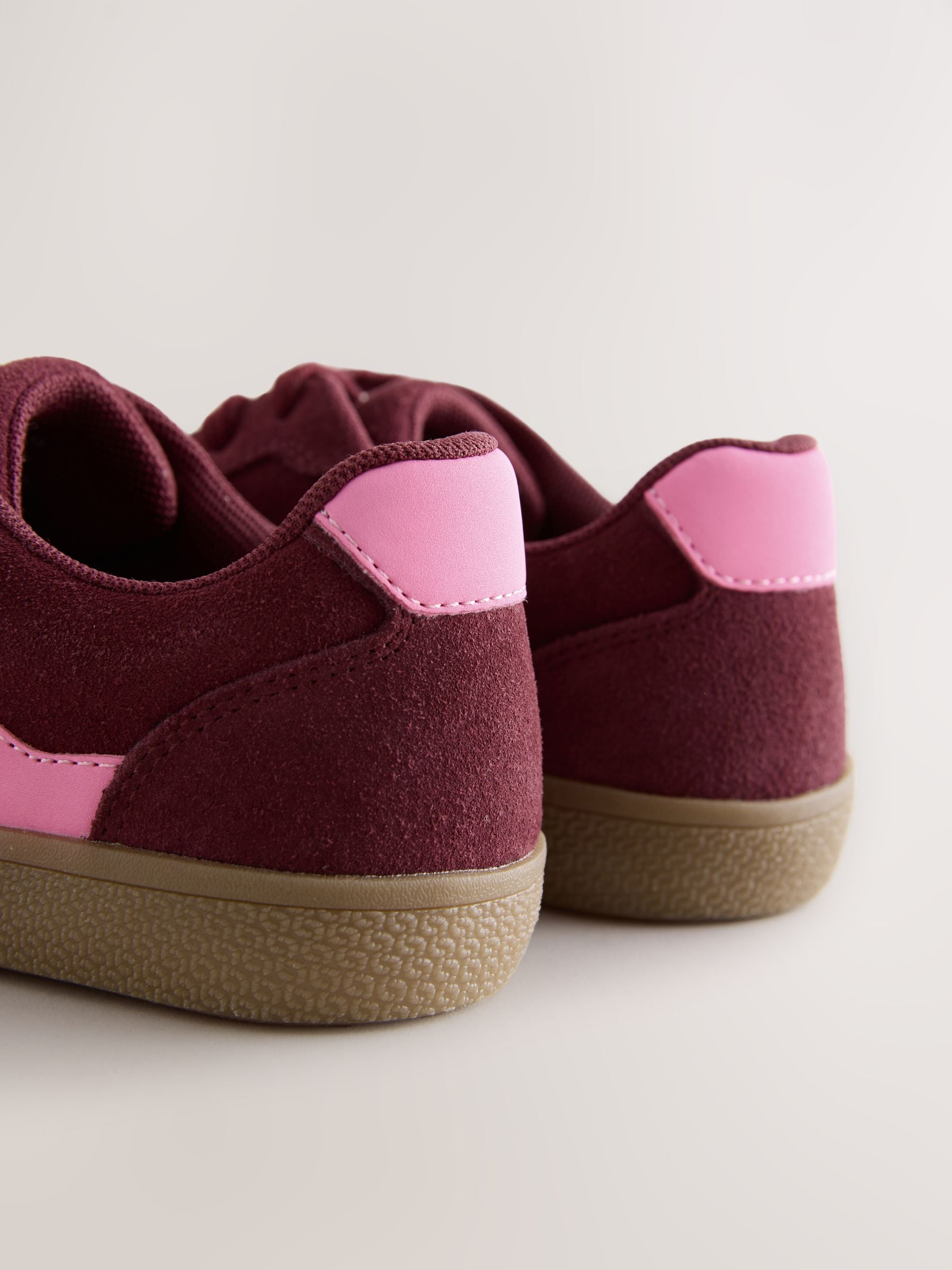 Buy Burgundy Red Suede Standard Fit (F) Retro Trainers from Next USA