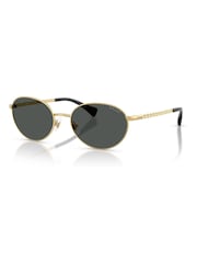 Ralph By Ralph Lauren Gold Oval Sunglasses - Image 1 of 5
