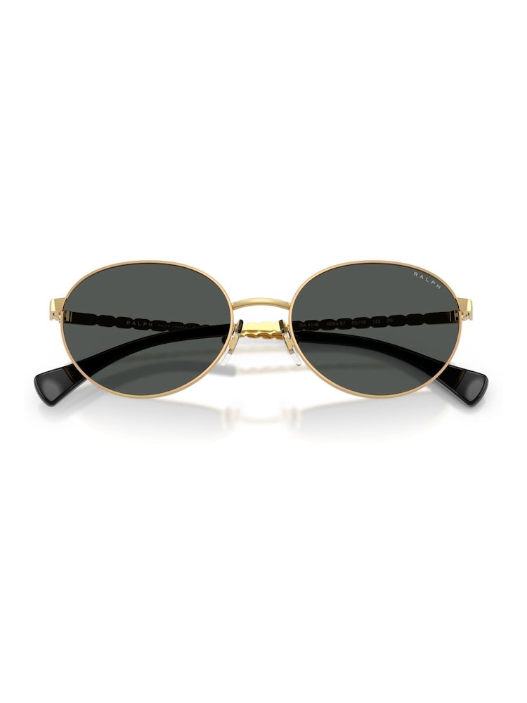 Ralph By Ralph Lauren Gold Oval Sunglasses - Image 2 of 5