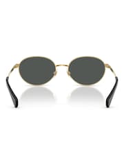 Ralph By Ralph Lauren Gold Oval Sunglasses - Image 4 of 5