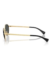 Ralph By Ralph Lauren Gold Oval Sunglasses - Image 5 of 5