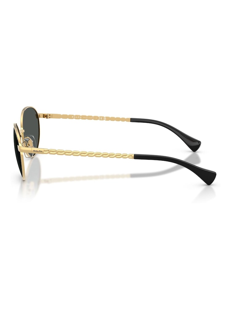 Ralph By Ralph Lauren Gold Oval Sunglasses - Image 5 of 5