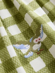 Cath Kidston Green Check - Embroidered Collar Long Sleeve Dress (3mths-8yrs) - 6суретінің 5 суреті
