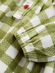 Cath Kidston Green Check - Embroidered Collar Long Sleeve Dress (3mths-8yrs) - 6суретінің 6 суреті