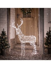 Lights4fun Silver 12m Duchy Stag Dual Colour Micro LED Light Up Reindeer - Image 2 of 3