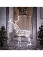 Lights4fun Silver 12m Duchy Stag Dual Colour Micro LED Light Up Reindeer - Image 3 of 3