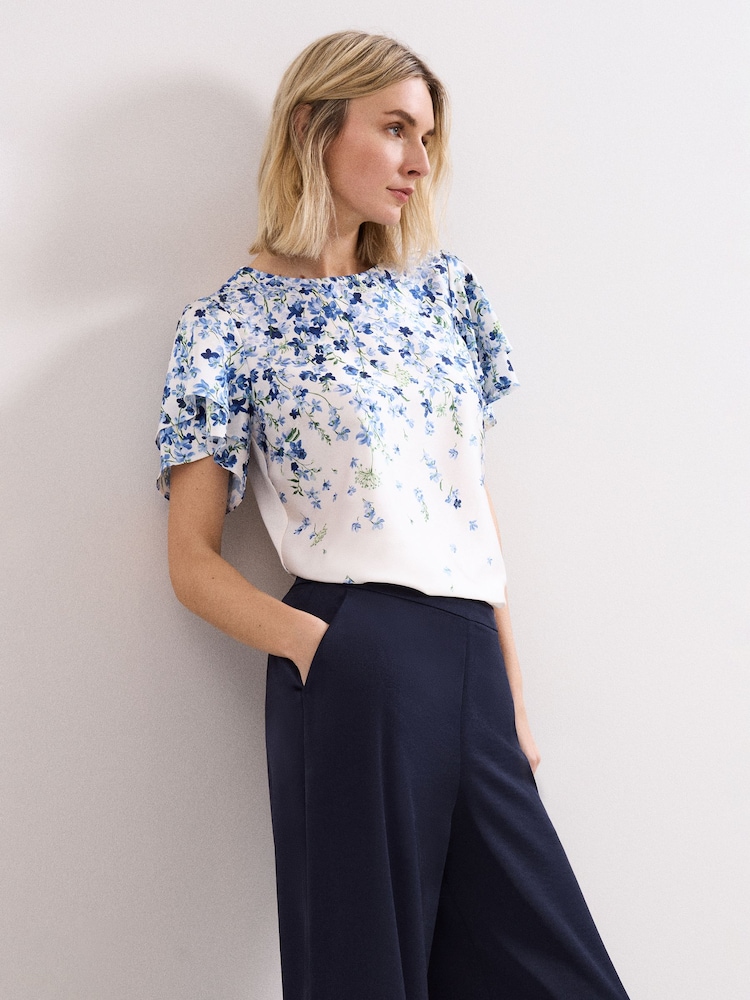 Phase Eight Blue Rowan Floral Top - Image 1 of 6