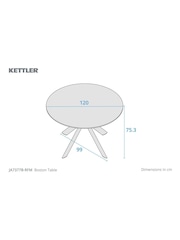 Kettler Grey Boston 4 Seater Dining Table - Image 4 of 5