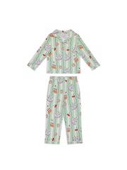 Chelsea Peers Green Kids Cake Print Long Pyjamas Set - Image 1 of 3