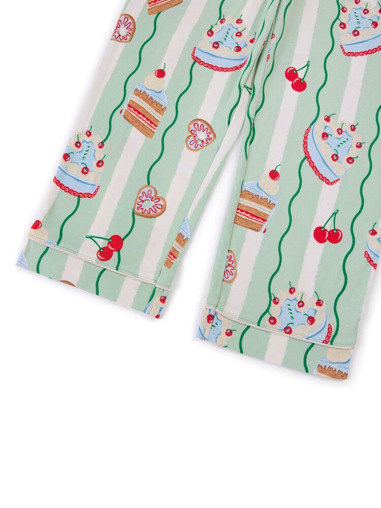 Chelsea Peers Green Kids Cake Print Long Pyjamas Set - Image 3 of 3